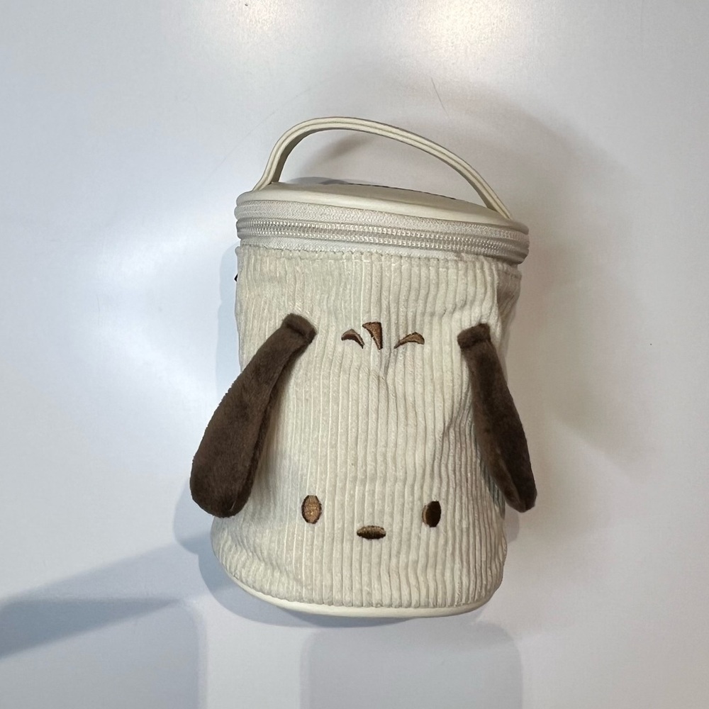 New Pochacco Velour corduroy soft material Cosmetic pen pencil makeup brush bag